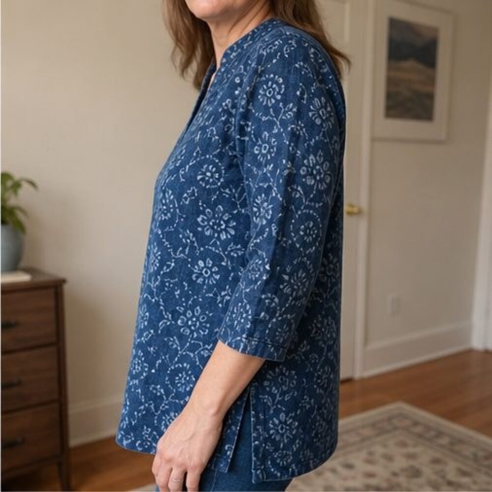 Teal Ruffle Blouse - Picture 3 of 6